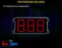 LED Gas Price Display 10 inch - 8.88 Red Sign