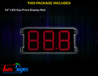 Gas Price LED Sign 24 inch - 88.8 Red Sign