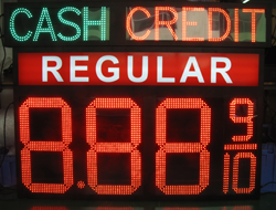 Gas Price LED Sign 8 inch - 8.888 Red Sign - Complete Package w/ RF ...