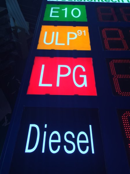 Real Photo of Gas LED Signs