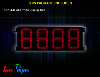 LED Gas Price Display 10 inch - 8888 Red Sign