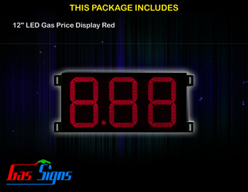 Gas Price LED Sign 12 inch - 8.88 Red Sign