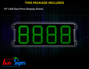 Gas Price LED Sign 12 inch - 8888 Green Sign