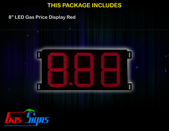 Gas Price LED Sign 8 inch - 8.88 Red Sign