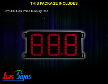 Gas Price LED Sign 8 inch - 88.8 Red Sign