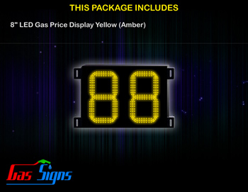 Gas Price LED Sign 8 inch - 88 Yellow Sign