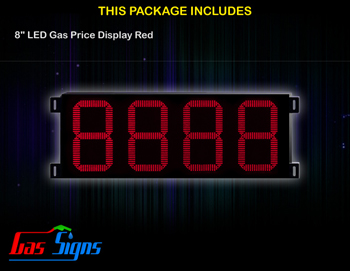 Gas Price LED Sign 8 inch - 8888 Red Sign