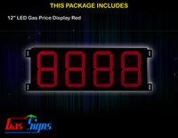 Gas Price LED Sign 12 inch - 8888 Red Sign