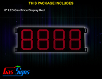 Gas Price LED Sign 8 inch - 8888 Red Sign